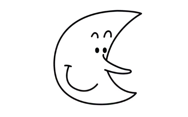 Simple drawing picture of the moon