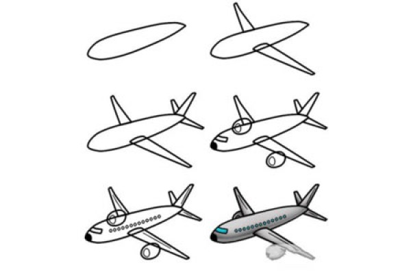 Teach you how to draw a simple airplane step by step