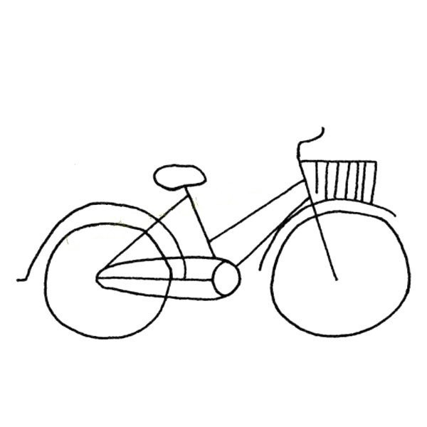 A set of simple bicycle sketch pictures