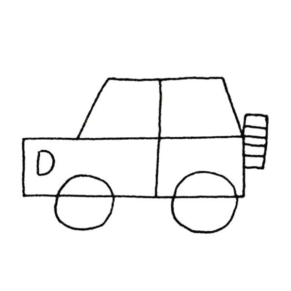 A set of simple car sketch pictures