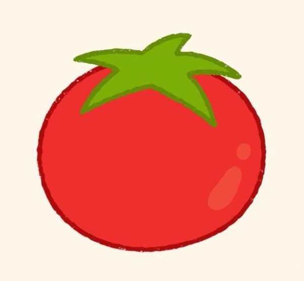 Magic simple drawing tomato