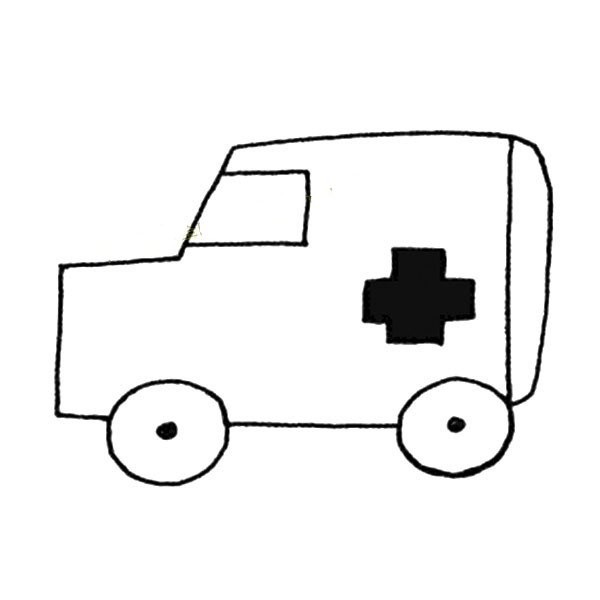 Super simple ambulance simple strokes picture