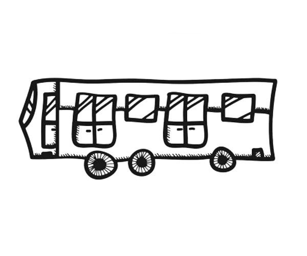 Simple strokes of childrens bus