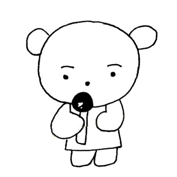 Little bear eating lollipop