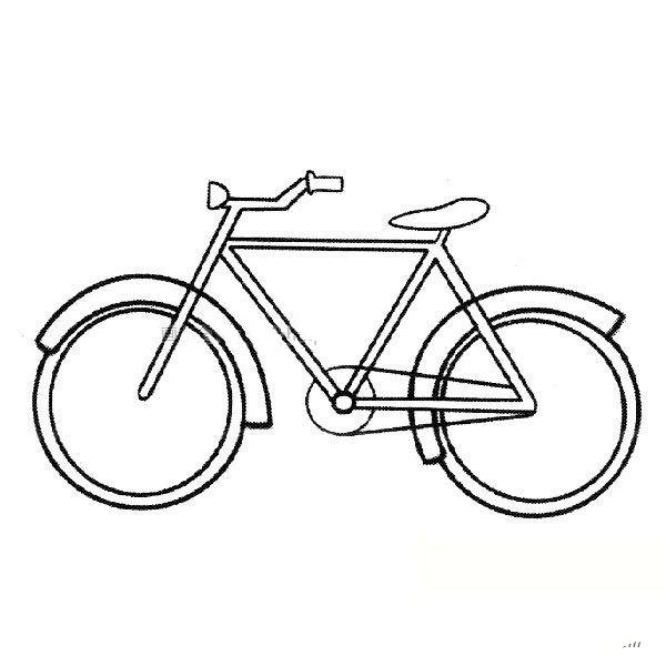 Simple drawing pictures of ordinary bicycles