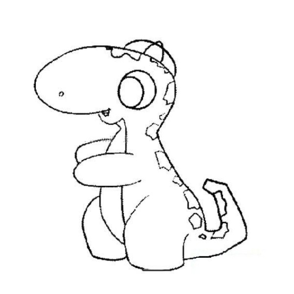 Cute baby dinosaur simple drawing