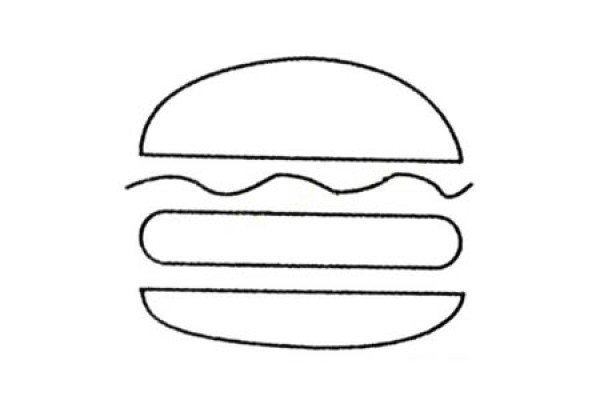 Complete collection of hamburger simple strokes and drawing steps