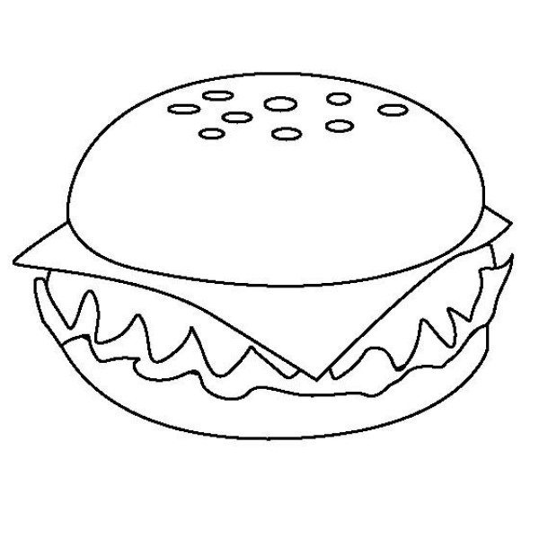 Cheeseburger simple strokes picture