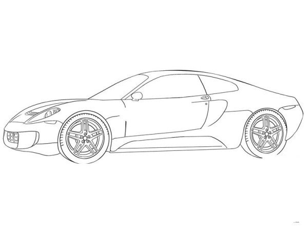 Simple drawing of cool sports car