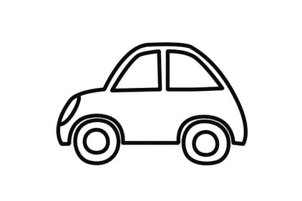 Two simple drawing pictures of cars