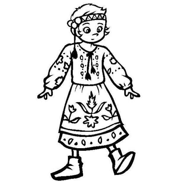 Simple drawings of national costumes of the world Simple drawing pictures of Ukrainian little girls