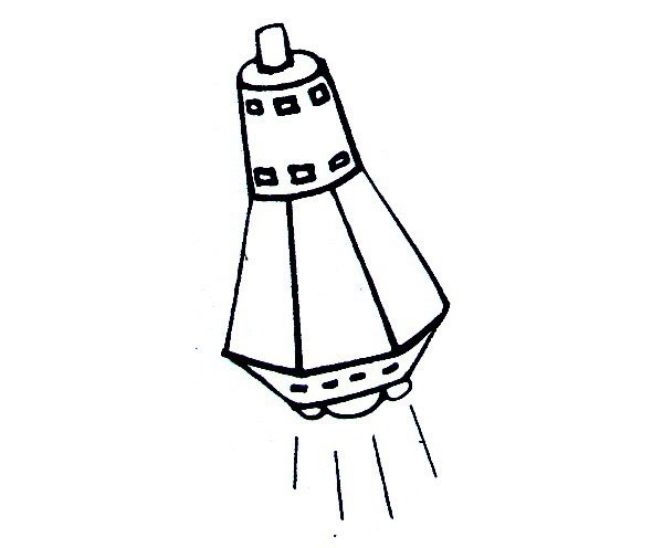 Simple drawing of manned spaceship