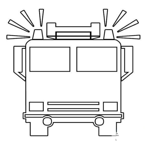 Simple drawing of the front of the fire truck