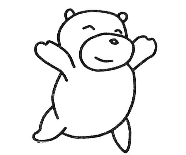 Draw a happy bear in four easy steps