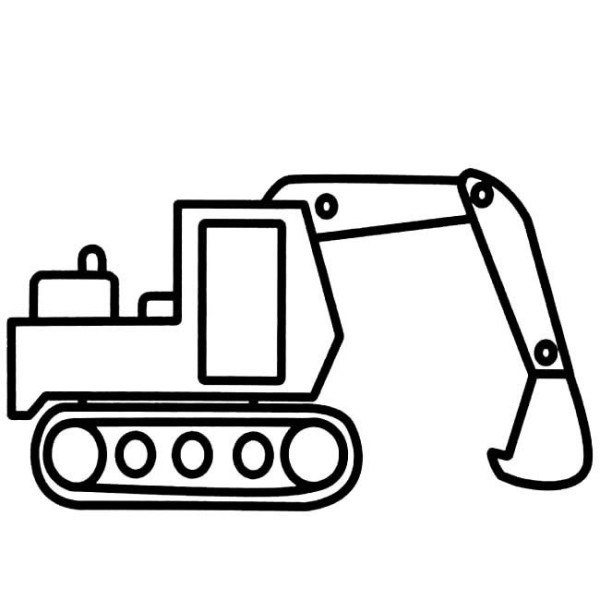 Complete collection of simple drawings of engineering vehicles and simple drawings of excavators