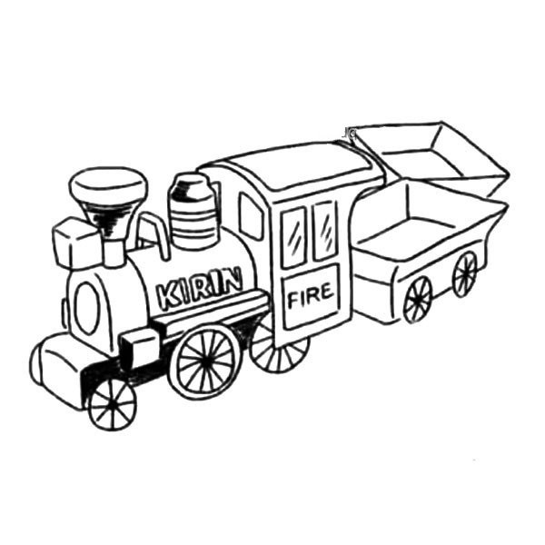 Simple drawing of green leather train