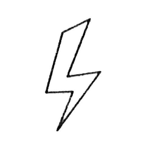 Complete collection of simple strokes of lightning and drawing steps