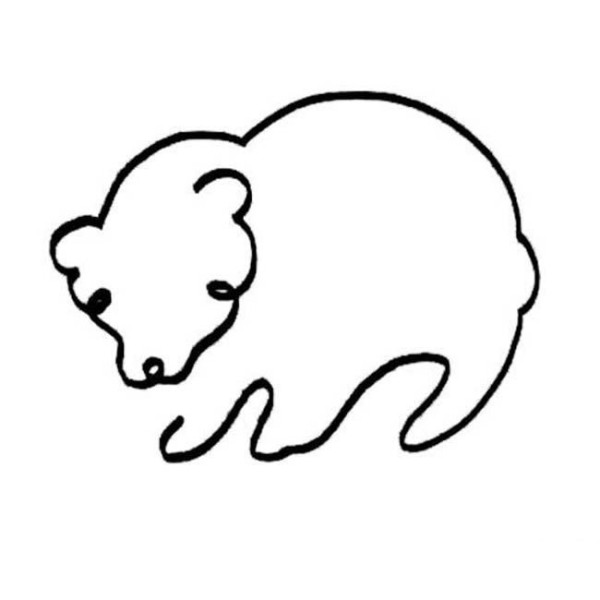 One stroke picture of bear with simple strokes