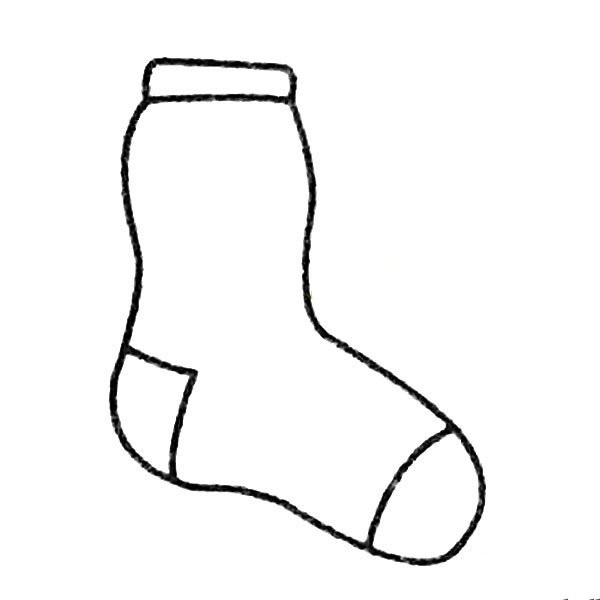 Complete collection of simple drawings of socks and drawing steps