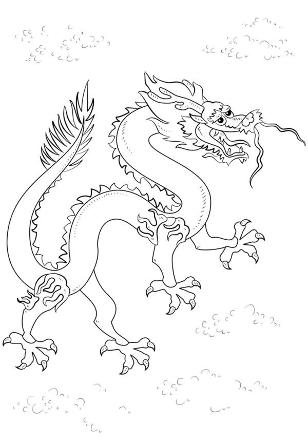 Four simple drawing pictures of Chinese dragons