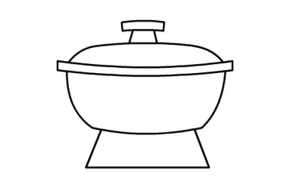 Childrens simple drawing method of hot pot