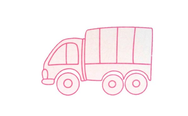 A set of simple drawings of engineering vehicles