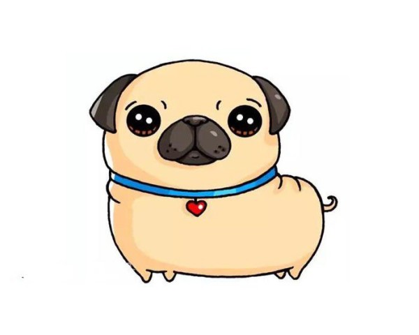 Simple drawing of pug dog