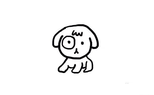 Childrens simple drawing puppy