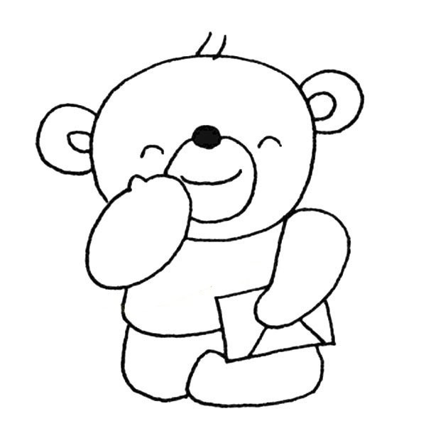 Happy bear simple drawing picture