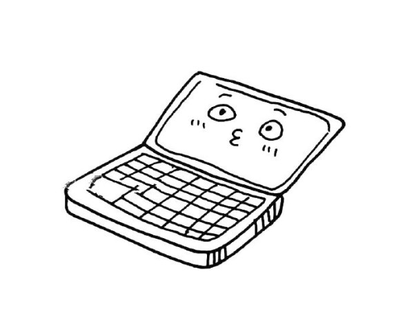 3 simple drawing pictures of laptop computer