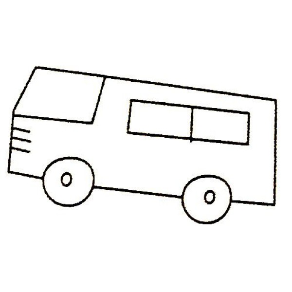 Complete collection of simple drawings of buses and their drawing steps