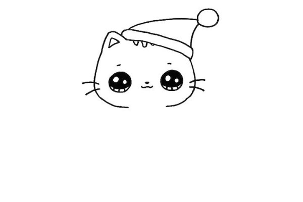 How to draw a Christmas gift kitten