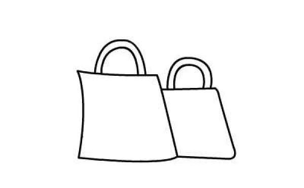 How to draw a simple shopping bag for children