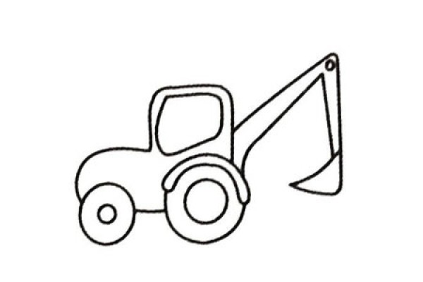 Complete collection of excavator simple strokes and drawing steps