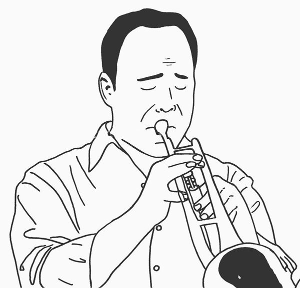 Simple strokes of trumpet