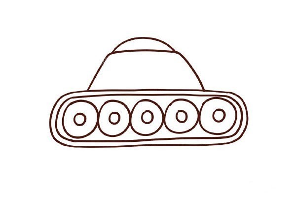 Simple drawing steps of drawing a tank