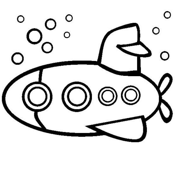 Vehicle simple drawing, submarine simple drawing picture