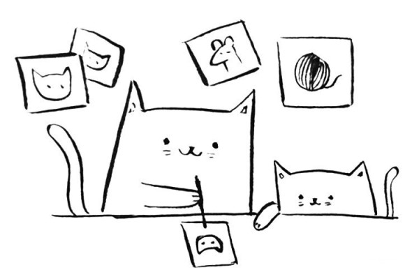 A very simple and beautiful way to draw a cat with simple strokes