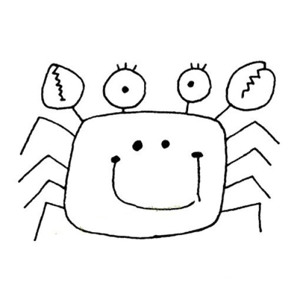 Square crab simple strokes picture