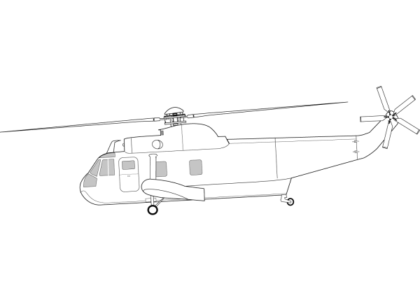 Simple drawing method of helicopter