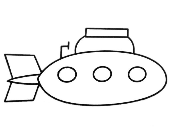 Simple strokes of submarine pictures