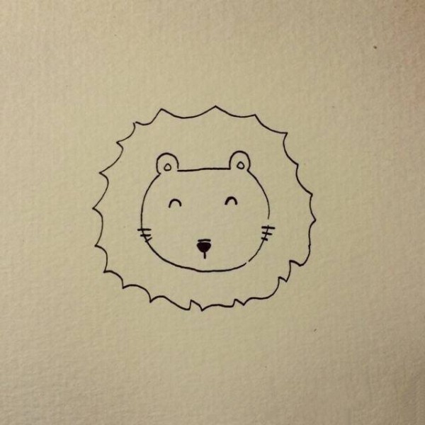 Simple drawing method of little lion