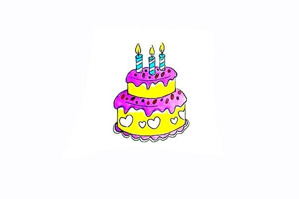 How to draw a double layer birthday cake