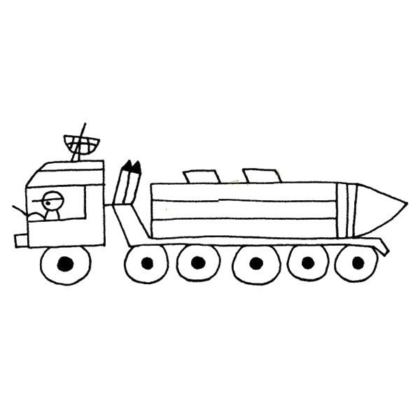 Radar missile vehicle simple drawing picture