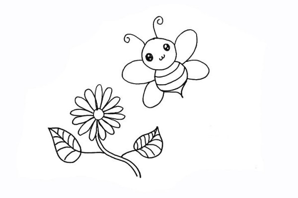 How to draw a hardworking little bee