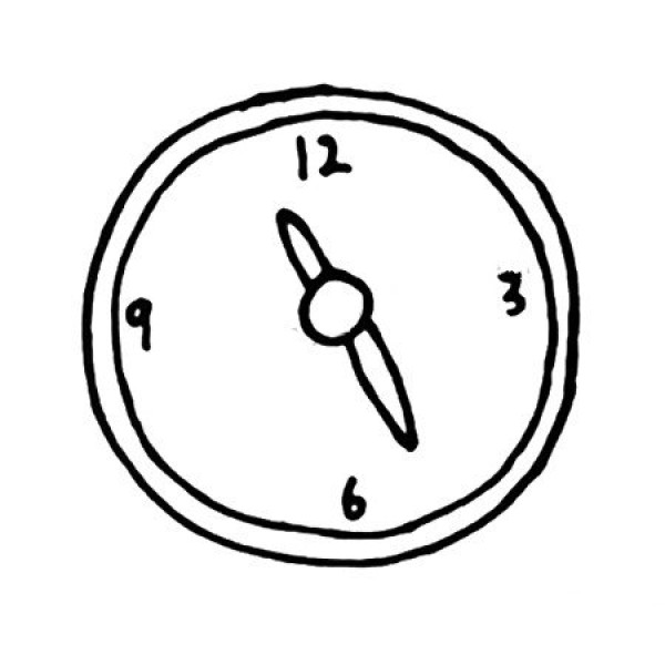 cartoon alarm clock simple drawing