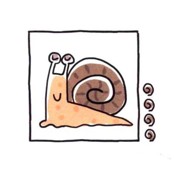 How to draw a cute simple snail in four steps