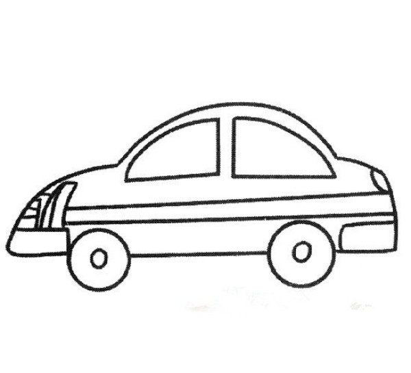 Simple drawing of means of transportation Simple drawing of car body