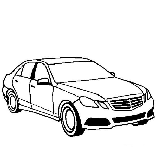 Car simple drawing, Mercedes Benz simple drawing picture