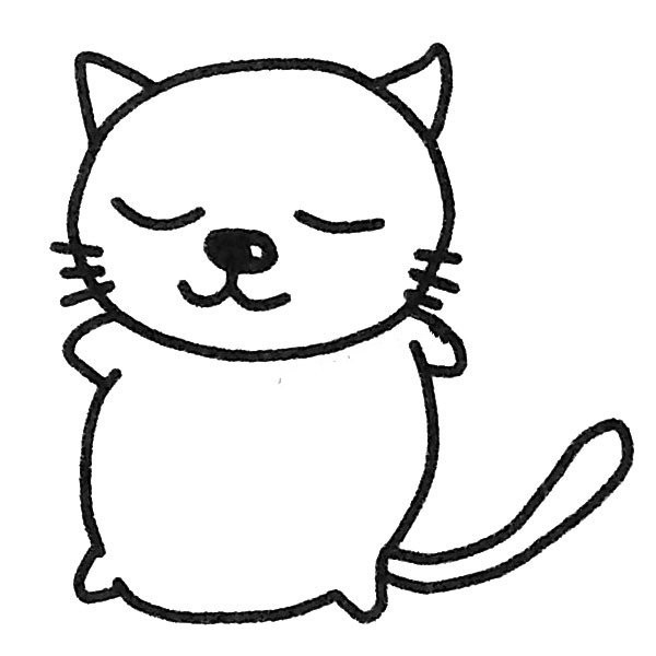 Leisurely cat simple drawing pictures